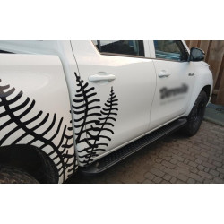 Купити Бокові пороги Allmond Black (2 шт., алюміній) для Toyota Hilux 2015- рр