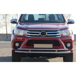 Купити Передній захист ST018 (нерж) для Toyota Hilux 2015- рр