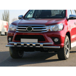 Купити Передній захист ST015 (нерж) для Toyota Hilux 2015- рр