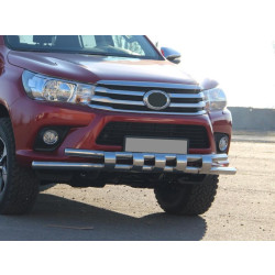Купити Передній захист ST015 (нерж) для Toyota Hilux 2015- рр