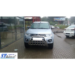 Купити Передній захист WT002 (нерж.) для Mitsubishi Pajero Sport 2008-2015 рр