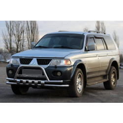 Купити Передній захист ST015-2025WT (нерж) для Mitsubishi Pajero Sport 1996-2007 рр