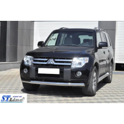 Купити Передній захист ST008 (нерж.) для Mitsubishi Pajero Wagon IV