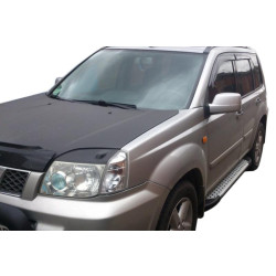 Купить Боковые пороги Allmond Grey (2 шт, алюм.) для Nissan X-trail T30 2002-2007 гг