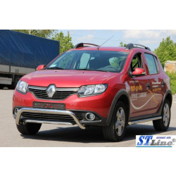 Купити Передня дуга WT007 (нерж.) для Renault Sandero 2013-2022 рр
