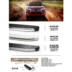 Купить Боковые Подножки BlackLine (2 шт., Алюминий) для Toyota Hilux 2015- гг