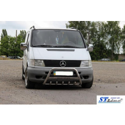 Купити Кенгурятник WT003/4 (нерж.) з написом, 60мм для Mercedes Vito W638 1996-2003 рр
