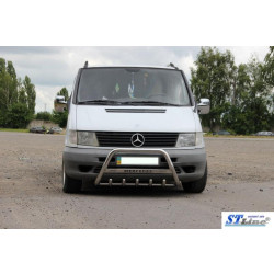 Купити Кенгурятник WT003/4 (нерж.) з написом, 60мм для Mercedes Vito W638 1996-2003 рр