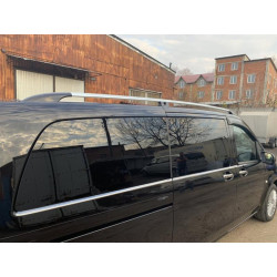 Купити Рейлінги Хром CAN Оригінальний дизайн (метал. ніжки) Довга база (EXTRALONG) для Mercedes Vito / V-class W447 2014- рр