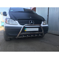 Купить Кенгурятник WT004 (нерж.) с надписью, 2004-2010, 60мм для Mercedes Vito W639