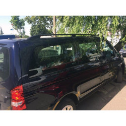 Купить Рейлинги черные Skyport (сплошной метал) Средняя база (LONG) для Mercedes Viano 2004-2014 гг