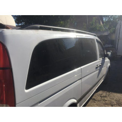 Купить Рейлинги черные Skyport (сплошной метал) Длинная база (EXTRALONG) для Mercedes Viano 2004-2014 гг