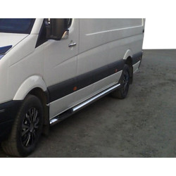 Купить Боковые трубы (2 шт., нерж.) d70, Long-ExtraLong для Mercedes Sprinter W907/W910 2018- гг