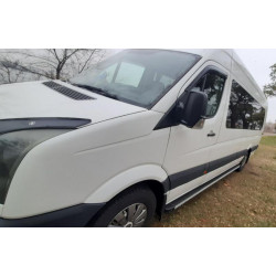 Купити Бокові пороги Maya (2 шт., алюміній) Long/ExtraLong для Volkswagen Crafter 2006-2016 рр