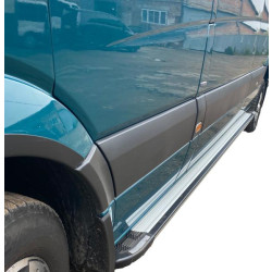 Купить Боковые пороги Rainbow (2 шт., алюминий) Средняя база для Volkswagen Crafter 2006-2016 гг