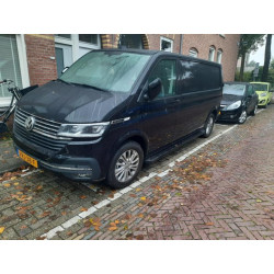 Купить Боковые пороги Allmond Black (2 шт., алюминий) Короткая база для Volkswagen T6