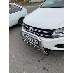 Купити Кенгурятник WT003 (нерж) 60 мм, без напису для Volkswagen Tiguan 2007-2016 рр