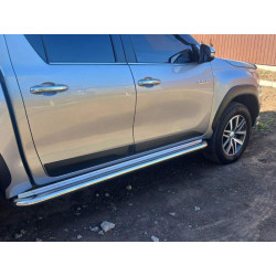 Купити Бокові пороги KB001 (нерж) 60 мм для Toyota Hilux 2015- рр