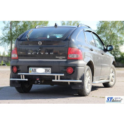 Купить Задняя защита AK005-2 (нерж) для SsangYong Action 2006- гг