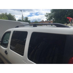 Купити Рейлінги Чорні Максі база, металеві ніжки для Fiat Doblo I 2005-2010 рр