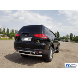 Купить Задняя защита AK002-2 (2 шт, нерж) для Mitsubishi Pajero Sport 2008-2015 гг