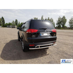 Купить Задняя защита AK002-2 (2 шт, нерж) для Mitsubishi Pajero Sport 2008-2015 гг