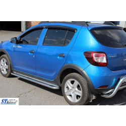 Купить Боковые пороги KB001 (нерж) 60 мм для Renault Sandero 2013-2022 гг