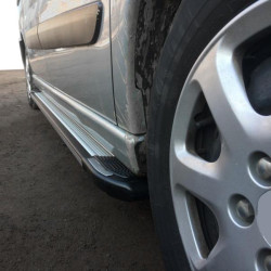 Купить Боковые пороги Rainbow (2 шт., алюминий) Длинная база для Peugeot Expert 2007-2016 гг