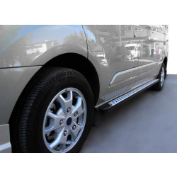 Купити Бокові пороги DOT-Line (2 шт., Алюм.) Стандартна база для Ford Connect 2014-2021 рр