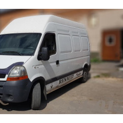 Купить Боковые трубы BB002 (2 шт., нерж.) Длинная база для Renault Master 1998-2010 гг