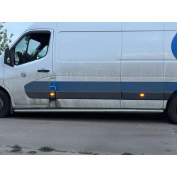 Купить Боковые пороги Premium (2 шт., нерж.) 60мм, Короткая база для Nissan NV400 2010-2024 гг