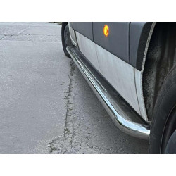 Купить Боковые пороги Premium (2 шт., нерж.) 60мм, Короткая база для Nissan NV400 2010-2024 гг