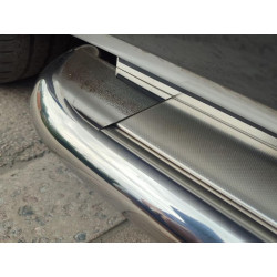 Купить Боковые пороги Premium (2 шт, нерж) 60 мм, длинная база для Nissan NV300/Primastar 2016-гг