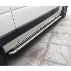 Купить Боковые пороги Premium (2 шт., нерж.) 60 мм, короткая база для Renault Master 2011-2023 гг