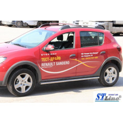 Купить Боковые трубы BB001 (2 шт, нерж) 60 мм для Renault Sandero 2013-2022 гг