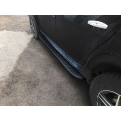 Купить Боковые пороги Tayga Black (2 шт., алюминий) для Renault Duster 2008-2017 гг