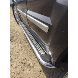 Купить Боковые пороги Maydos V2 (2 шт, нерж) для Jeep Grand Cherokee WK 2004-2010 гг