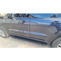 Купить Боковые пороги Allmond Black (2 шт., алюминий) для Jeep Grand Cherokee WK2 2010-2021 гг