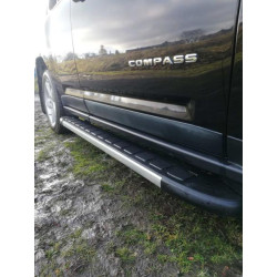 Купить Боковые пороги Duru (2 шт., алюминий) для Jeep Compass 2006-2016 гг