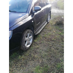 Купить Боковые пороги Duru (2 шт., алюминий) для Jeep Compass 2006-2016 гг