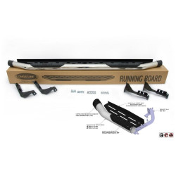 Купити Бокові пороги Amazon Silver (2 шт., нерж) 76 мм для Mitsubishi L200 2015-2024 рр