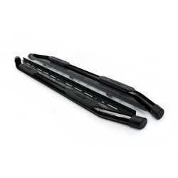 Купить Боковые пороги Amazon Black (2 шт, черные) для Mitsubishi L200 2015-2024 гг