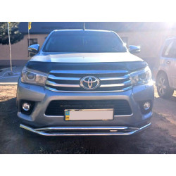 Купить Передний ус двойной Vegas (нерж) d76/42 мм для Toyota Hilux 2015- гг