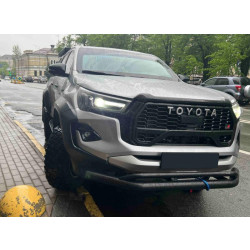 Купить Передний ус двойной Vegas (2015-2020, черный, 76мм) для Toyota Hilux 2015- гг