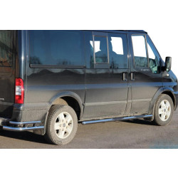 Купить Боковые трубы BB002 (2 шт., нерж.) 70 мм, L3/L4 (длинная) для Ford Transit 2000-2014 гг