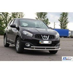 Купить Передний двойной ус ST016 (нерж) 70/42 мм для Nissan Qashqai 2010-2014 гг