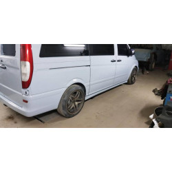 Купить Боковые пороги Exclusive (2 шт, под покраску) Короткая/Средняя базы для Mercedes Viano 2004-2014 гг