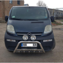 Купить Кенгурятник WT003-4 (нерж.) С надписью для Opel Vivaro 2001-2015 гг