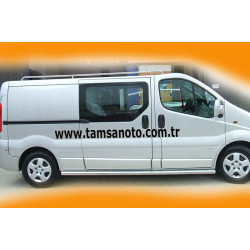 Купить Боковые трубы BB002 (2 шт, нерж.) 70мм, Длинная база для Nissan Primastar 2002-2014 гг