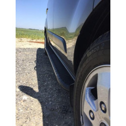 Купить Боковые пороги Bosphorus Grey (2 шт., алюминий) Короткая база для Ford Custom 2013-2022 гг